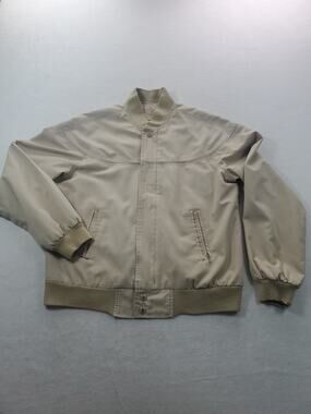 Vintage Arnie Bomber Jacket Mens Medium Beige Casual Long Sleeve